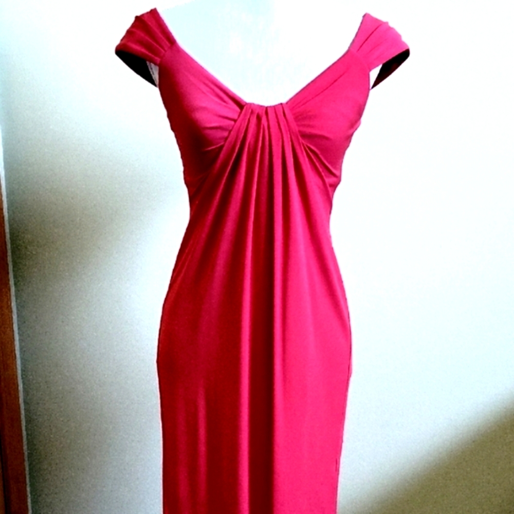 London Times Red Jersey Dress Size 2